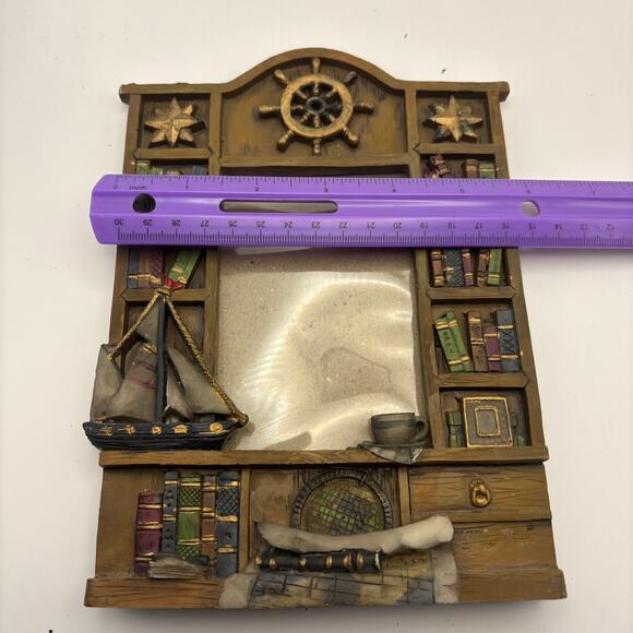 Beachcombers Nautical Bookshelf Ship Kick Stand Back Coastal - Picture 4 of 4